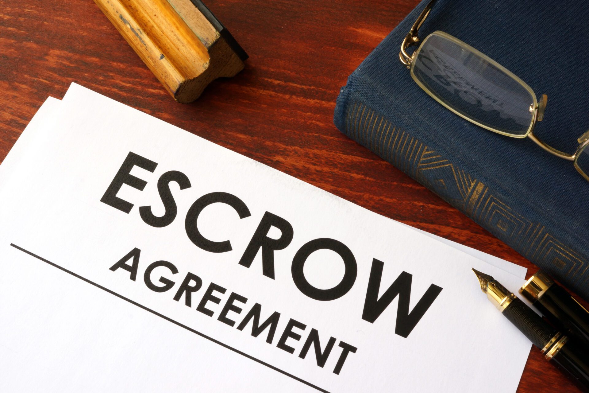 Document with title escrow agreement.